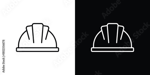 Hard hat icon. Editable stroke. thin line outline concept vector.