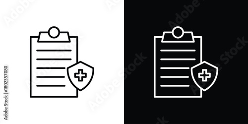 Health insurance icon. Editable stroke. thin line outline concept vector.