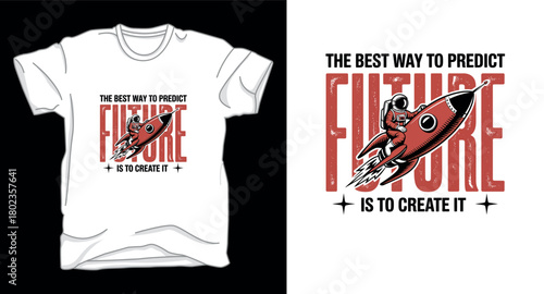 Future astronaut graphic vector art t-shirt design print