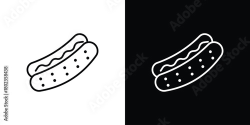 Hot dog icon. Editable stroke. thin line outline concept vector.