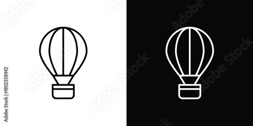 Hot air balloon icon. Editable stroke. thin line outline concept vector.