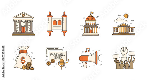 Government symbols: monuments, documents, music, and advocacy in linear style