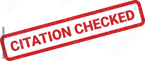 Red distressed rubber stamp displaying the crucial text CITATION CHECKED on a clean white background