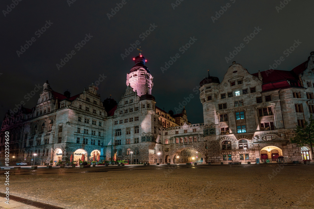 Obraz premium View of the New Town Hall in Leipzig, Germany.