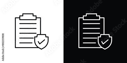 Insurance policy icon. Editable stroke. thin line outline concept vector.