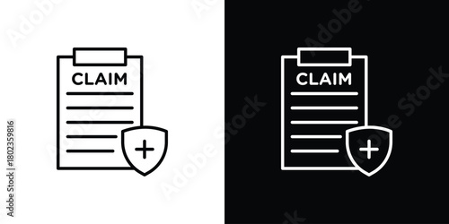 Insurance Claim icon. Editable stroke. thin line outline concept vector.