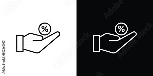 Interest icon. Editable stroke. thin line outline concept vector.