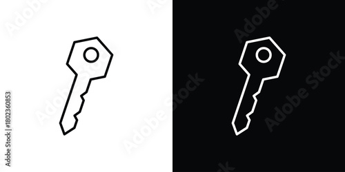 key icon. Editable stroke. thin line outline concept vector.