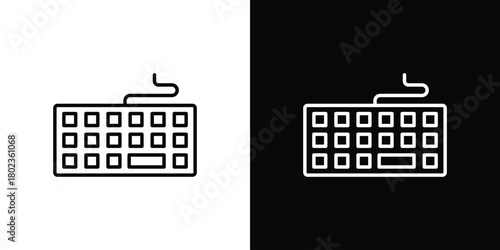 Keyboard icon. Editable stroke. thin line outline concept vector.