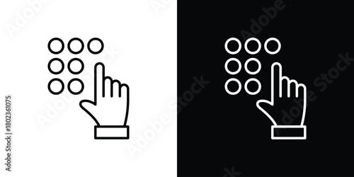 Keypad icon. Editable stroke. thin line outline concept vector.