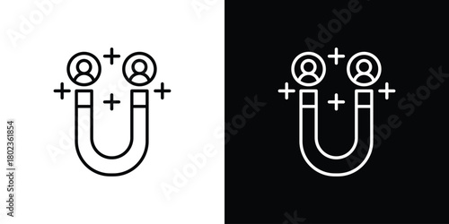 Lead generation icon. Editable stroke. thin line outline concept vector.