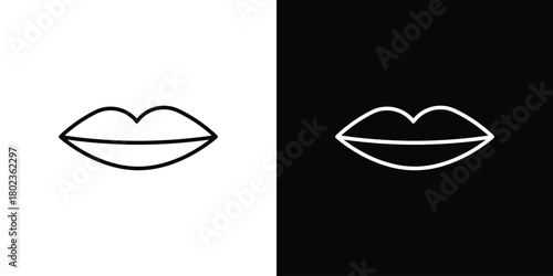 Lips icon. Editable stroke. thin line outline concept vector.