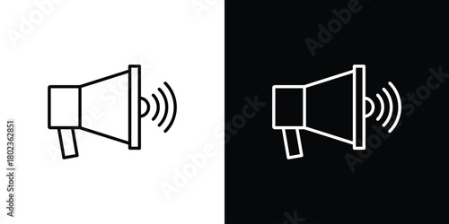 Loud Speaker icon. Editable stroke. thin line outline concept vector.