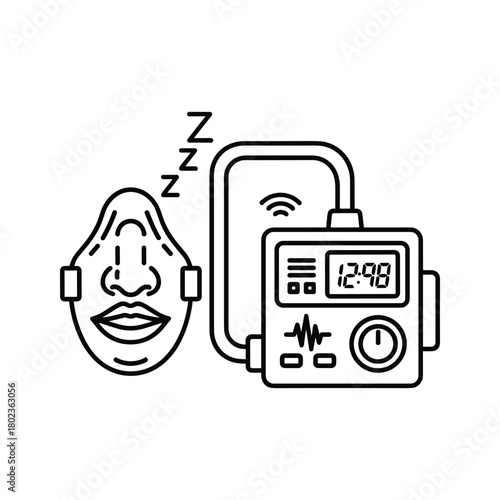 Sleep apnea mask connected to health monitor for restful sleep