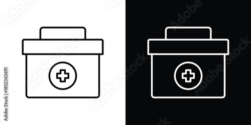 Medical kit icon. Editable stroke. thin line outline concept vector.