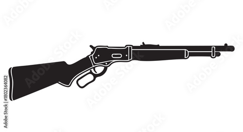 36. Black silhouette of lever action rifle
