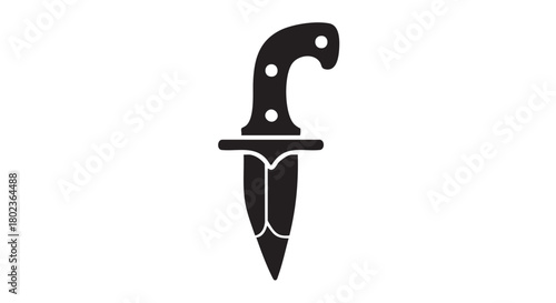 1. Black jambiya silhouette on white background
