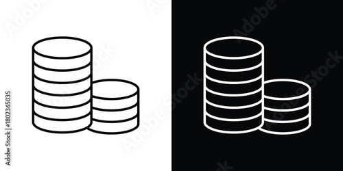 Money coin icon. Editable stroke. thin line outline concept vector.