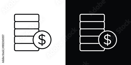 Money icon. Editable stroke. thin line outline concept vector.