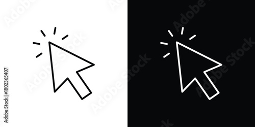 Mouse pointer icon. Editable stroke. thin line outline concept vector.