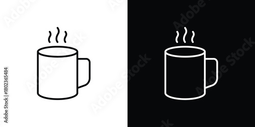 Mug icon. Editable stroke. thin line outline concept vector.