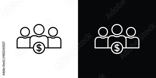 Mutual funds icon. Editable stroke. thin line outline concept vector.
