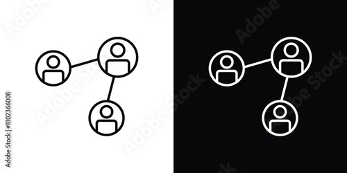 Network icon. Editable stroke. thin line outline concept vector.