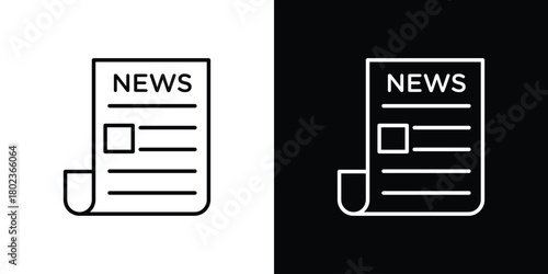 Newspaper icon. Editable stroke. thin line outline concept vector.