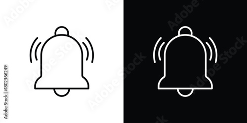 Notification bell icon. Editable stroke. thin line outline concept vector.
