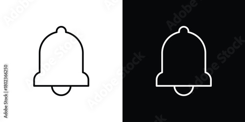 Notification icon. Editable stroke. thin line outline concept vector.