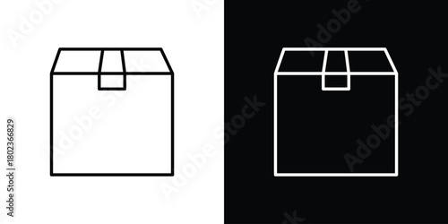 Package icon. Editable stroke. thin line outline concept vector.