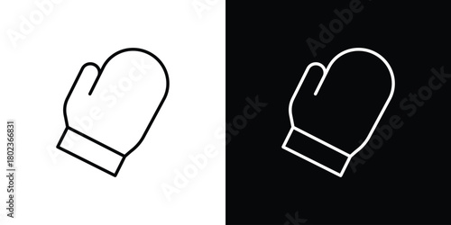 Oven mitt icon. Editable stroke. thin line outline concept vector.