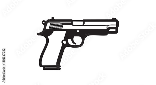 22. Black silhouette of semi automatic pistol
