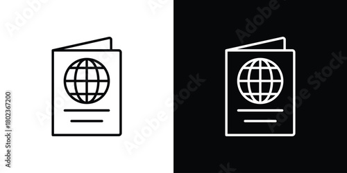 Passport icon. Editable stroke. thin line outline concept vector.