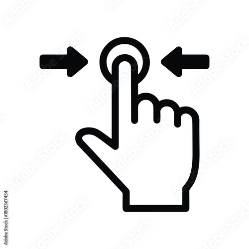 Touch Click Icon – Hand Press Button Interaction Symbol