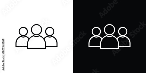 People group icon. Editable stroke. thin line outline concept vector.