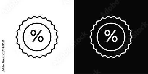 Percentage icon. Editable stroke. thin line outline concept vector.
