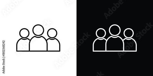 people icon. Editable stroke. thin line outline concept vector.