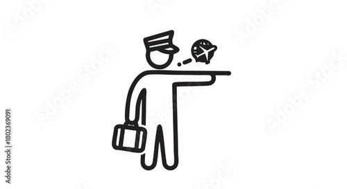Minimalistic travel agent silhouette
