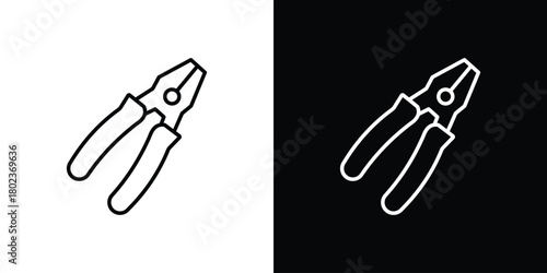 Pliers icon. Editable stroke. thin line outline concept vector.