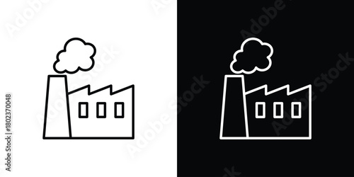 Pollution icon. Editable stroke. thin line outline concept vector.