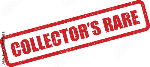 This distinctive red rubber stamp mark displays the significant phrase Collectors Rare indicating scarcity on a pure white surface