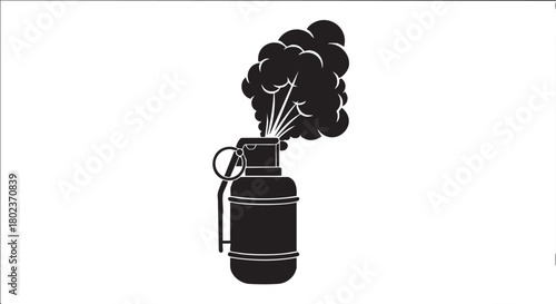 24. Black silhouette of smoke grenade
