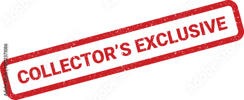 This distressed red rubber stamp mark features the important phrase Collectors Exclusive on a bright white surface