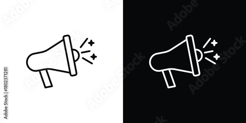 Promotion icon. Editable stroke. thin line outline concept vector.