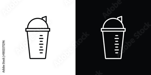 Protein shake icon. Editable stroke. thin line outline concept vector.