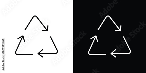 Recycle icon. Editable stroke. thin line outline concept vector.