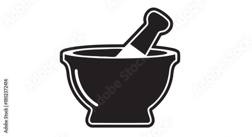 29. Black mortar vector silhouette
