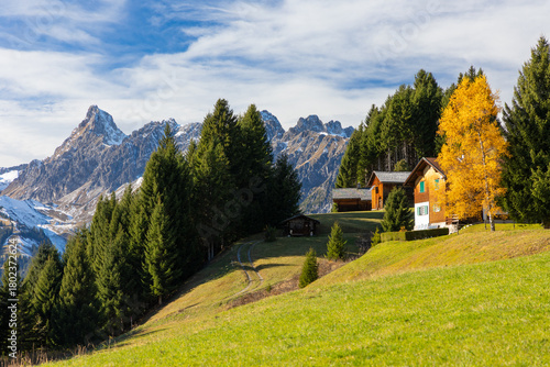 Herbst im Montafon bei Bartholomäberg, Österreich