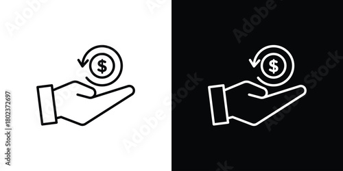 Refund icon. Editable stroke. thin line outline concept vector.